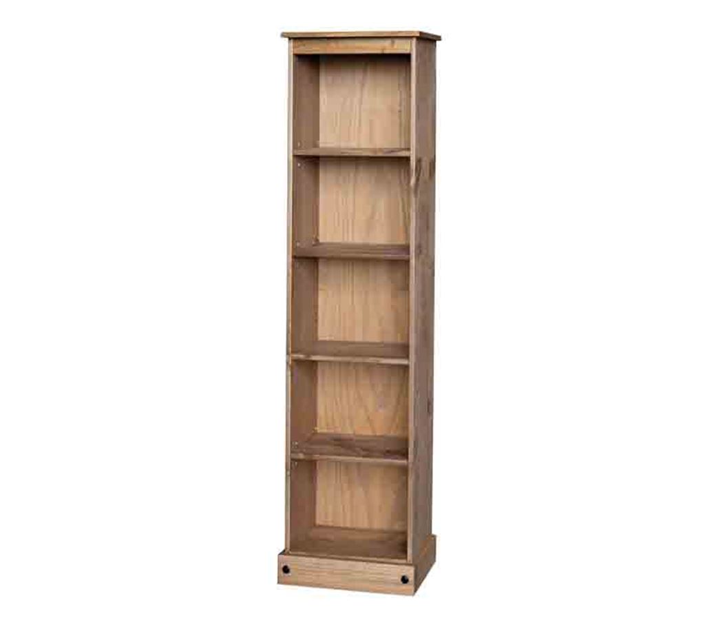 Pine tall narrow bookcase