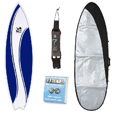 Cortez Blue Fish Surfboard Package - 6ft 6