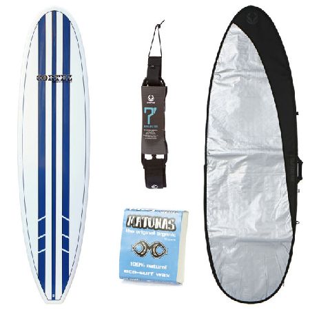 Cortez Blue Fun Surfboard Package - 7ft 0