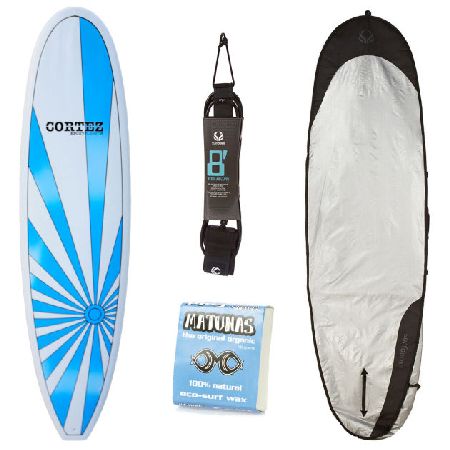 Cortez Blue Sunset Fun Surfboard Package - 7ft 6
