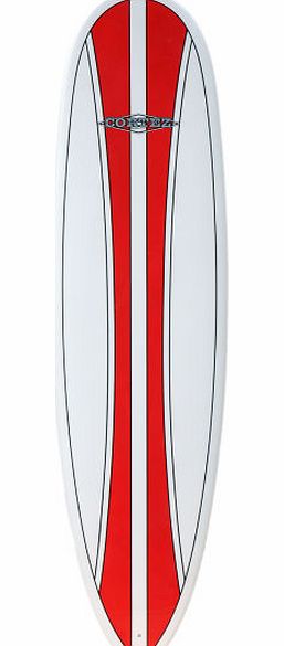 Cortez Mens Cortez Red Stripe Fun Surfboard - 7ft 2