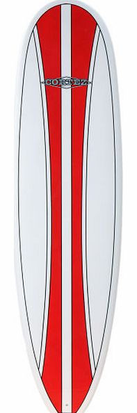 Mens Cortez Red Stripe Fun Surfboard - 9ft 6