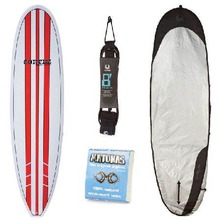 Cortez Red Fun Surfboard Package - 8ft 0