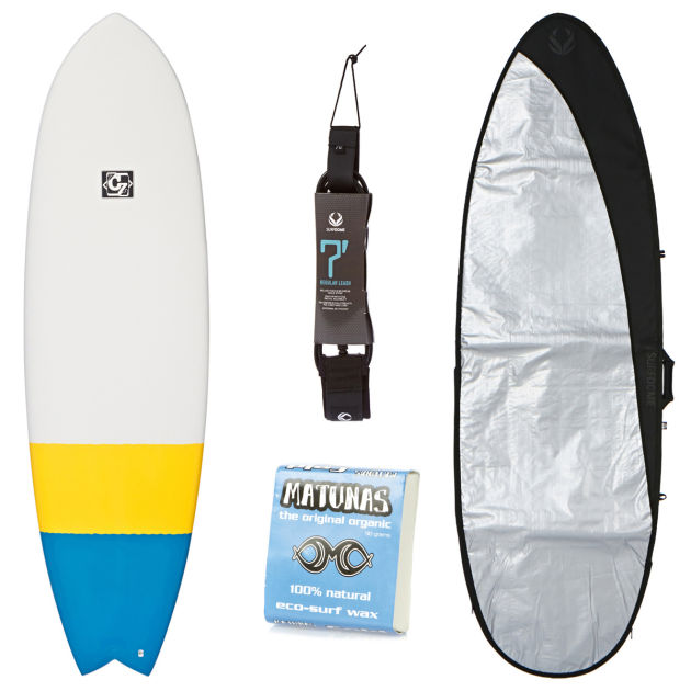 Cortez Yellow Fish Surfboard Package - 6ft 9