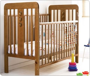 Bola Baby Cot with foam Mattress in Nut