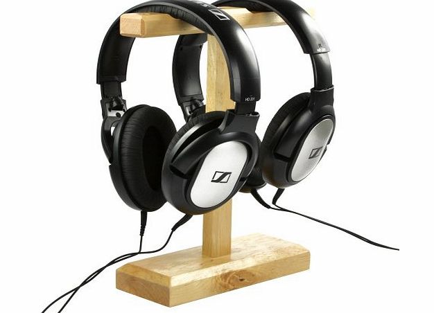 Cosmos Wood Dual Headphones Stand for Bose QC15, Sony MDR-XB500, Shure, Ultimate Ears, Koss PortaPro, JVC, Philips, Skullycandy, Coby, Platronics