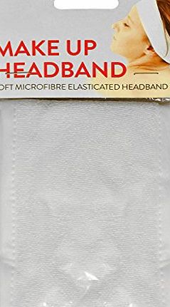 CostMad Ladies Womens Girls Make Up Elasticated Beauty Spa Velcro Headband Head Band Facial Salon Student Cosmetic Soft Toweling Microfiber Hairband Wrap (White)