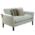 Dexter 3 seater sofa - Designers Guild Velvet Linen - Dark leg stain