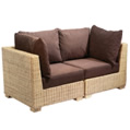 Cotswold Company Rattan Two Seater Sofa - chocolate
