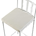 Cotswold Company White Wrought Iron Bar Stool with plain cushion