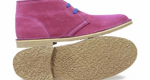 Cotswold Ladies Real Suede Cotswold Lace Up Desert Ankle Boots Fuschia Pink Sizes UK 3-8 (6)