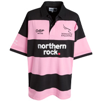 Newcastle Falcons European Shirt - Black/Pink.