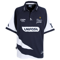 Sale Sharks 2009/10 Home Rugby Shirt - Navy/White.