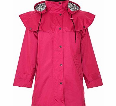 Country Estate Ladies Windsor Waterproof Fabric Lightweight Lined Riding Cape Coat Jacket Trench Coats Macs Lined Detachable Hood Taped Seams Walking Outdoors Countrywear Red Size 20