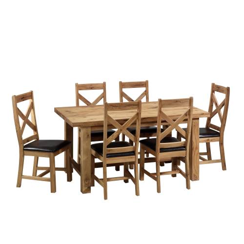 Country Oak Furniture Range Country Oak Dining Set - 160 Table and 6 chairs