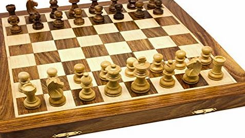 County Engraving Personalised Large Hand Crafted Chess Game Set, Stylish Rosewood Board, Engraved