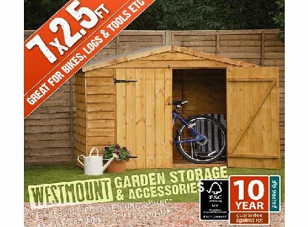 Courtesy of Westmount Living 7 x 29`` (2.13 x 85 cm) WOODEN GARDEN BIKE SHED / LOG TOOL BBQ FURNITURE STORE courtesy of Westmount Living