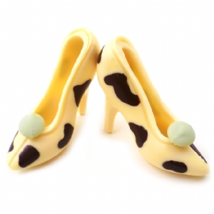 Cow Print Chocolate Shoes - Small