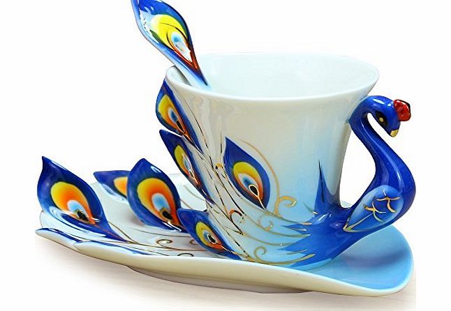 Cozyswan Collectable Fine Arts China Porcelain Tea Cup and Saucer