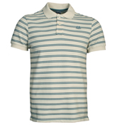 Airforce Blue and Cream Pique Polo