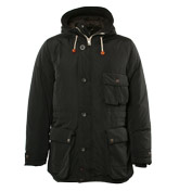 Black Hooded Longer Length Jacket