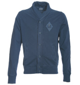 Blue Button Fastening Sweatshirt