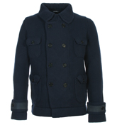 Navy Double Breasted Cardigan