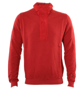 Red 1/4 Zip Hooded Sweatshirt