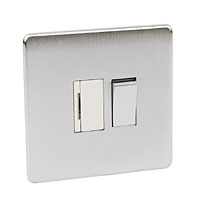 CRABTREE 13A Sw FCU Wht Ins Brushed Chrome