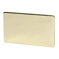 CRABTREE 2G Blank Plate Polished Brass Flat Plate