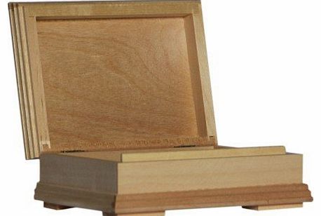 Craft Sales LTD NEW L BOOK BOX PLAIN WOOD - BOOK TRINKET WOODEN STORAGE BOX - DECOUPAGE