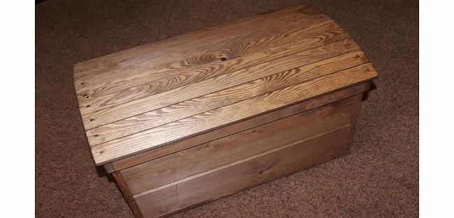 Craft Sales LTD NEW WOODEN TOY BOX HEAVY DUTY 60 X 35 X 36 BROWN LACQUERED TREASURE CHEST STYLE