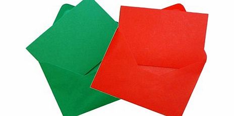 Craft UK blank greeting cards amp; envelopes - A6/C6 red amp; green christmas colours x 50
