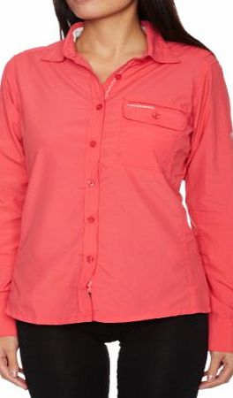 Craghoppers Nosilife Womens Darla Long Sleeve Insect Repellent Shirt - Blush Red, Size 18