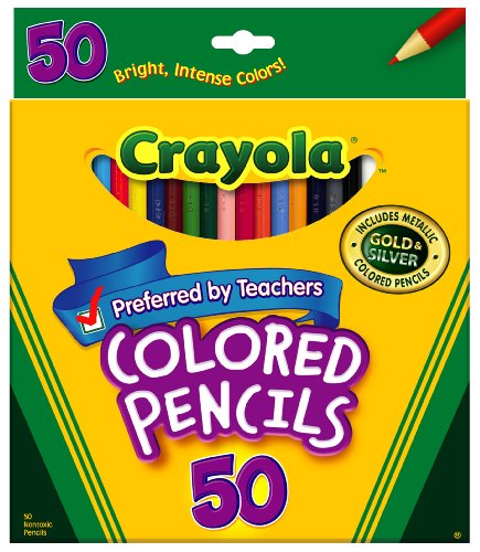 Crayola  COLORED PENCILS 50CT FULL LENGTH ASSORTED COLORS PEGGABLE