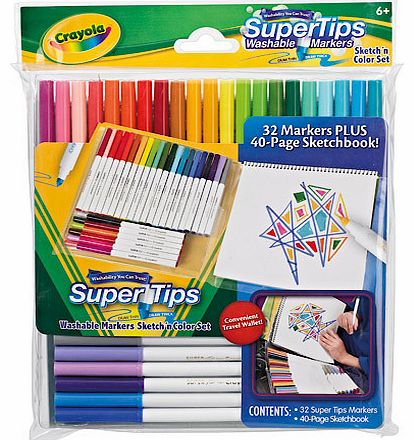 Crayola SuperTips Washable Markers and Sketchbook