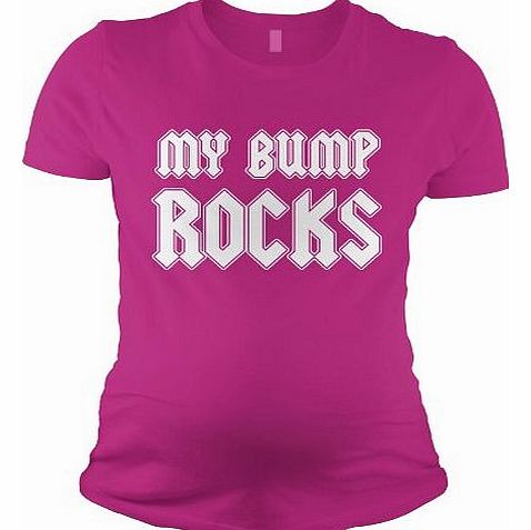 Crazy Dog Tshirts Womens My Bump Rocks Maternity T Shirt funny pregnancy tee M