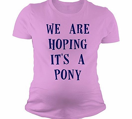 Crazy Dog Tshirts Womens Were Hoping Its A Pony Maternity T Shirt Funny Pregnancy Tee M