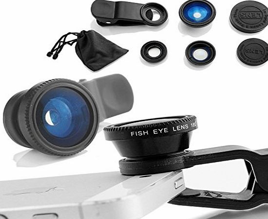 Crazyprofit Black Prime 3in1 Telephoto Lens Zoom Lens Clip on Wide Lens 180 degree Fisheye Lens / Wide Angle / Micro Lens Photo Kit Mobile Phone Camera Lens Adapter Buttons for iPhone 6 Plus 5 5S 5C i