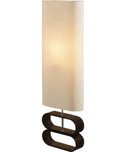 Linen Dark Wood Floor Lamp