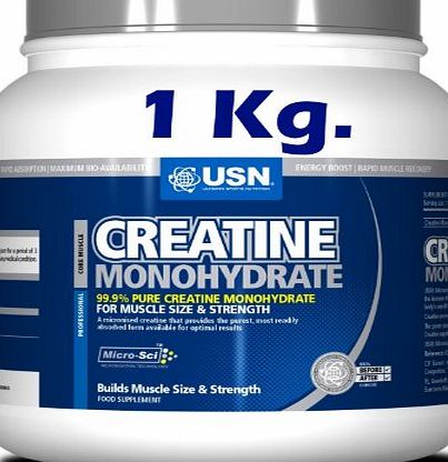 Creatine Monohydrate Strength Powder USN Creatine Monohydrate 1 Kg Size and Strength Powder