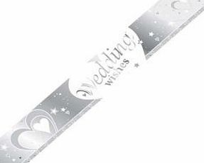 Creative Party SILVER amp; WHITE WEDDING WISHES BANNER - 9FT (REPEATS 3 TIMES)