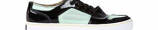 Womens black and green mesh sneakers