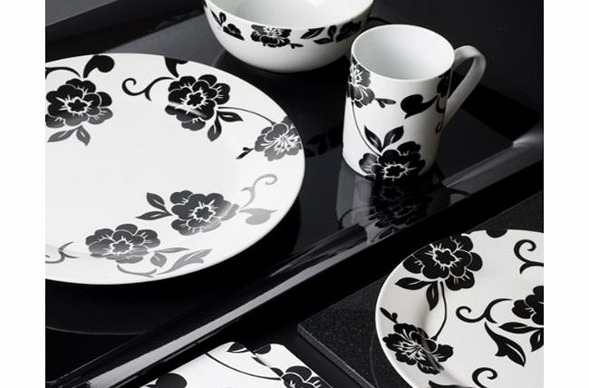 Creative Tops 16 Piece Vivienne Black amp; White Porcelain Dinner Set by Creative Tops