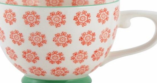 Creative Tops Set of 2 THE WANDERER Large Orange/Green STONEWARE TEA CUPS By Creative Tops