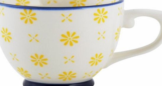 Creative Tops Set of 2 THE WANDERER Large Yellow/Blue STONEWARE TEA CUPS By Creative Tops