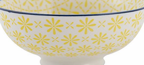 Creative Tops Small The Wanderer Collection Fine China Bowl, Yellow/ Blue