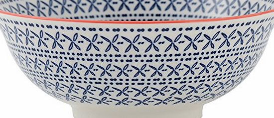 Creative Tops The Wanderer Collection Medium Fine China Bowl, Blue/ Orange