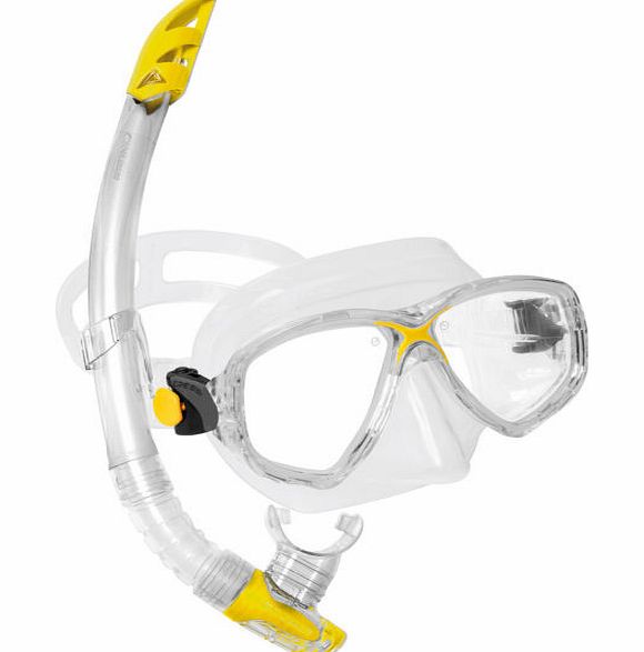Cressi Mens Cressi Marea VIP Snorkel Set - Clear/Yellow
