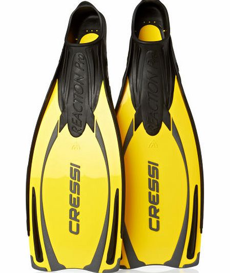 Cressi Reaction Pro Fins - Yellow/Silver
